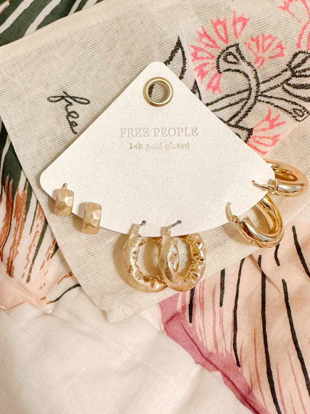 Free People Gold Plated Earring Set